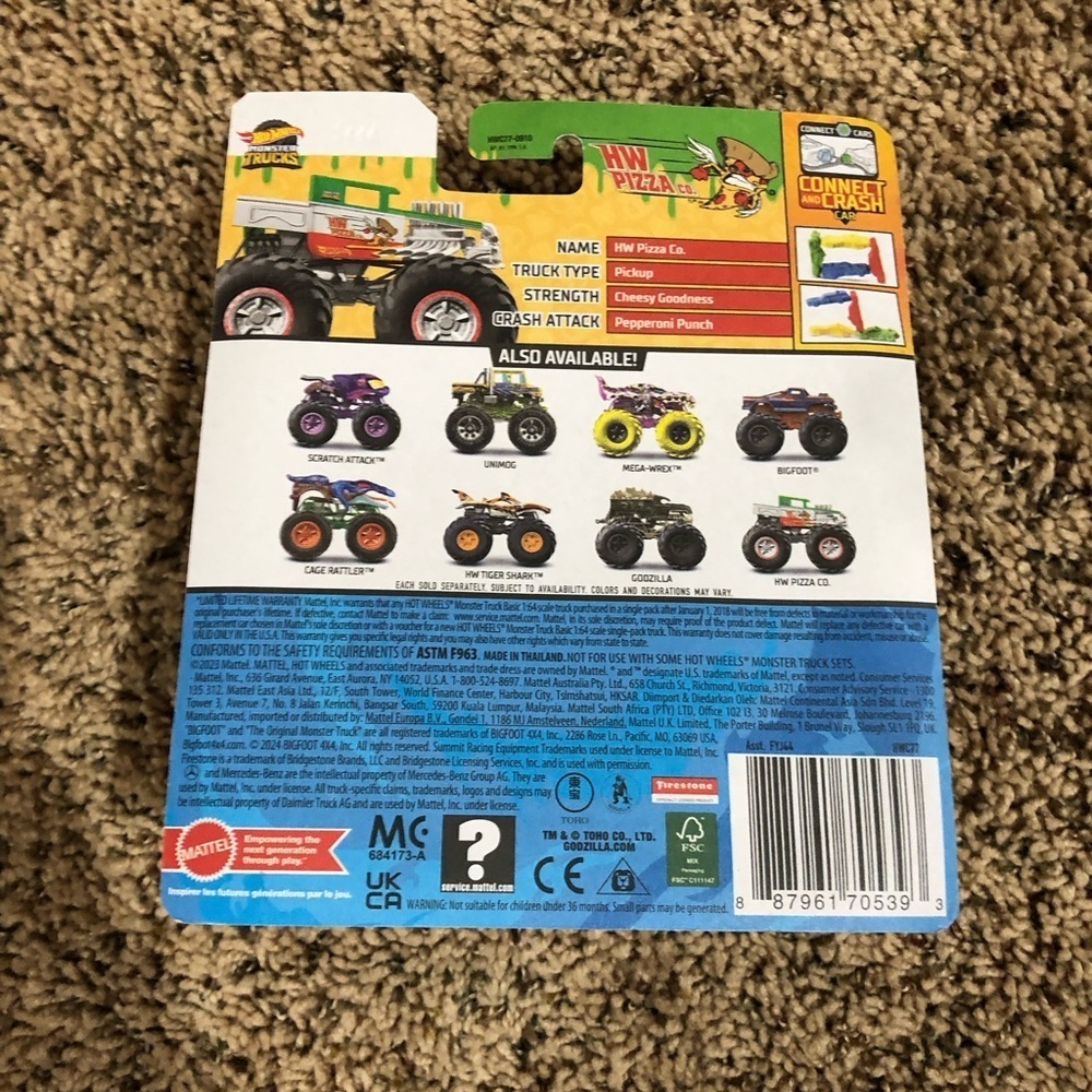 Hot Wheels Monster Trucks - Snack Pack HW Pizza Co. Truck - 1:64 Scale - NEW! - Picture 4 of 6